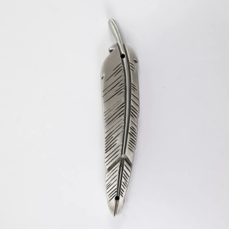 Feather Mezuzah in Pewter