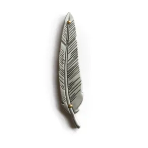 Feather Mezuzah in Pewter