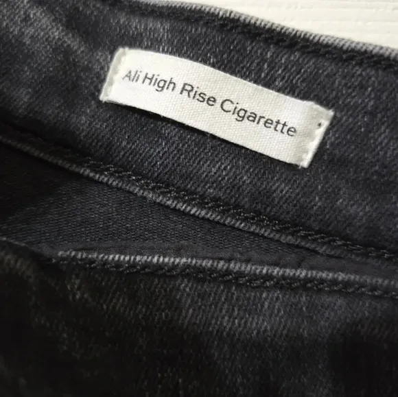 FRAME Ali High Rise Cigarette Jeans in Rockstar, Raw Hem, Stretch, Sz 32, EUC!