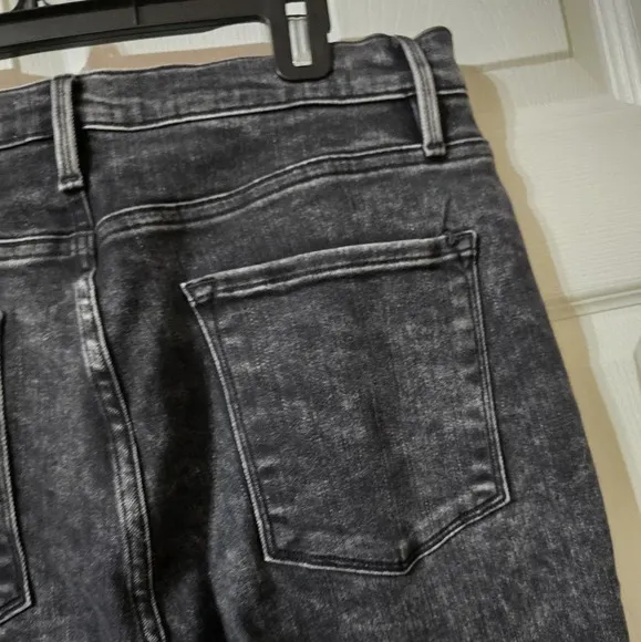 FRAME Ali High Rise Cigarette Jeans in Rockstar, Raw Hem, Stretch, Sz 32, EUC!