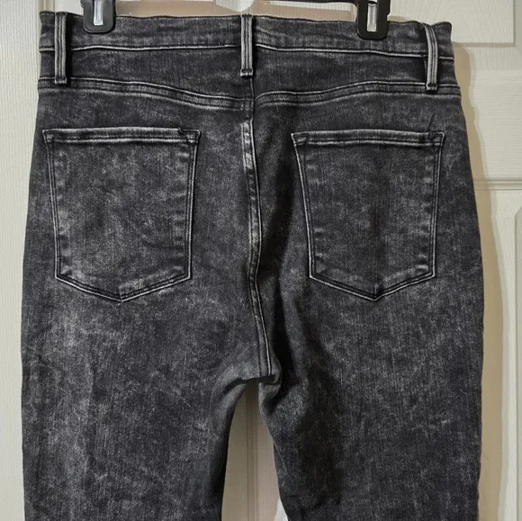 FRAME Ali High Rise Cigarette Jeans in Rockstar, Raw Hem, Stretch, Sz 32, EUC!