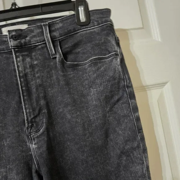 FRAME Ali High Rise Cigarette Jeans in Rockstar, Raw Hem, Stretch, Sz 32, EUC!