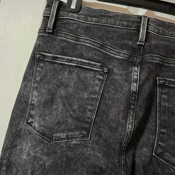 FRAME Ali High Rise Cigarette Jeans in Rockstar, Raw Hem, Stretch, Sz 32, EUC!