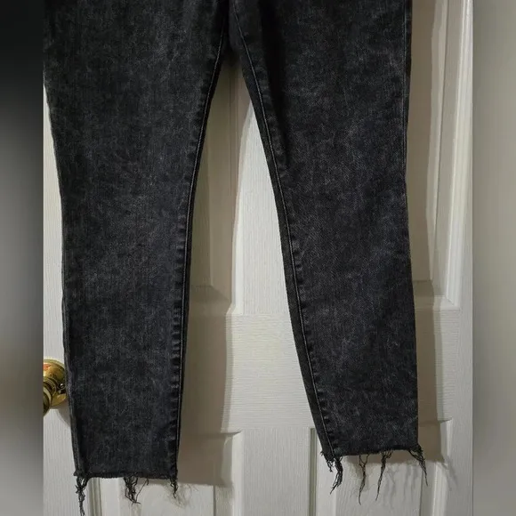 FRAME Ali High Rise Cigarette Jeans in Rockstar, Raw Hem, Stretch, Sz 32, EUC!