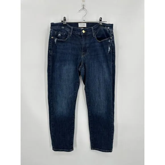 Frame Le Garcon Crop Jeans in Covent dark denim Size 30