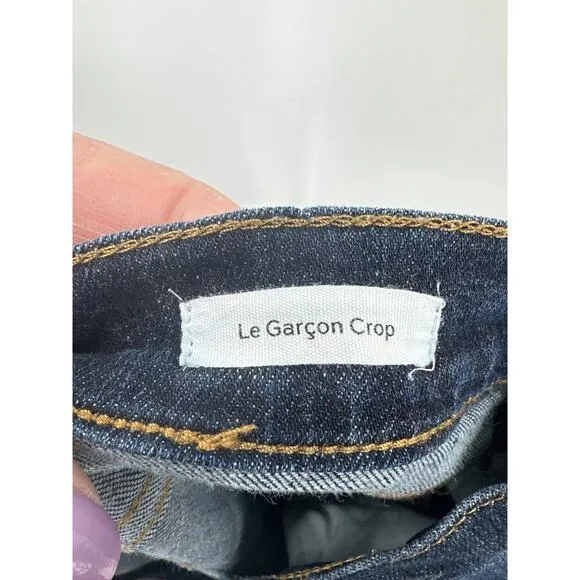 Frame Le Garcon Crop Jeans in Covent dark denim Size 30