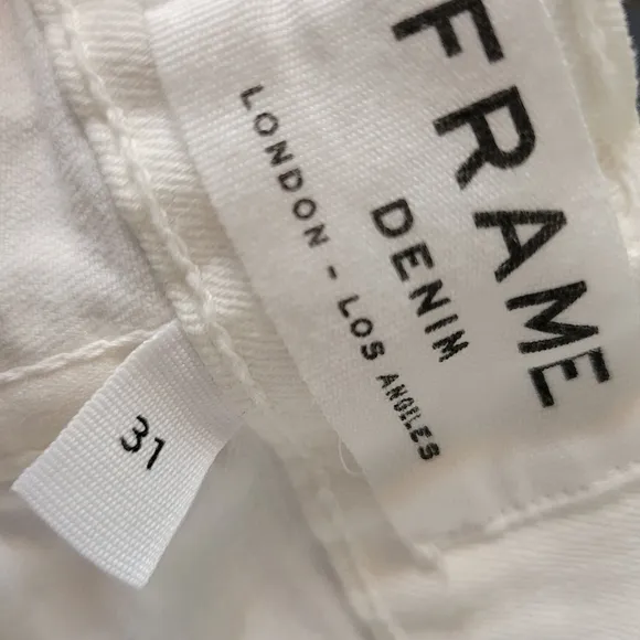 Frame Le Skinny de Jeanne White Crop Jeans