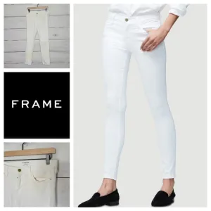 Frame Le Skinny de Jeanne White Crop Jeans