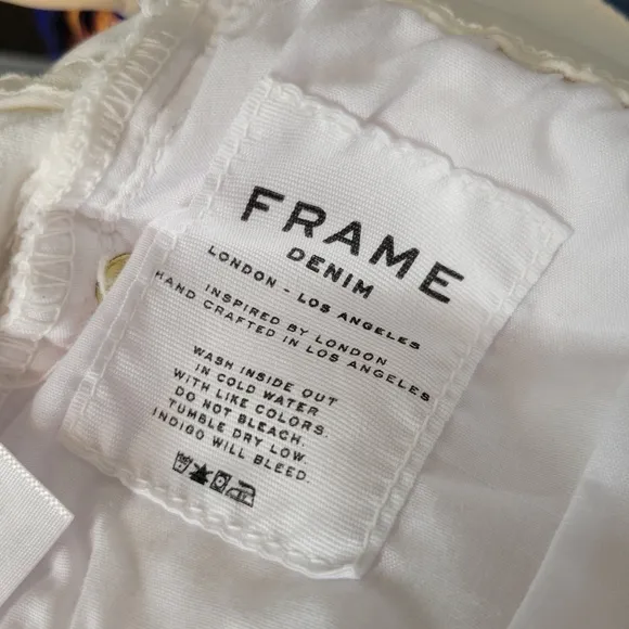 Frame Le Skinny de Jeanne White Crop Jeans