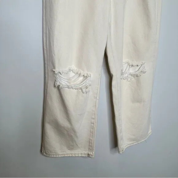 Free People Ranger Wide Leg Jeans in White