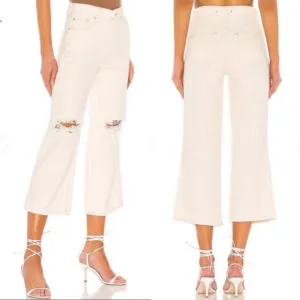 Free People Ranger Wide Leg Jeans in White