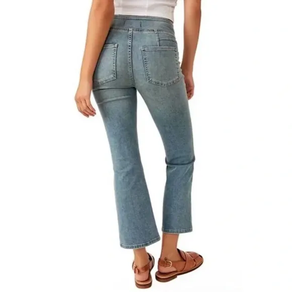 Free People We The Free In My Feelings Cropped Boot Cut Jeans Small NWT