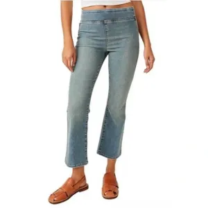 Free People We The Free In My Feelings Cropped Boot Cut Jeans Small NWT