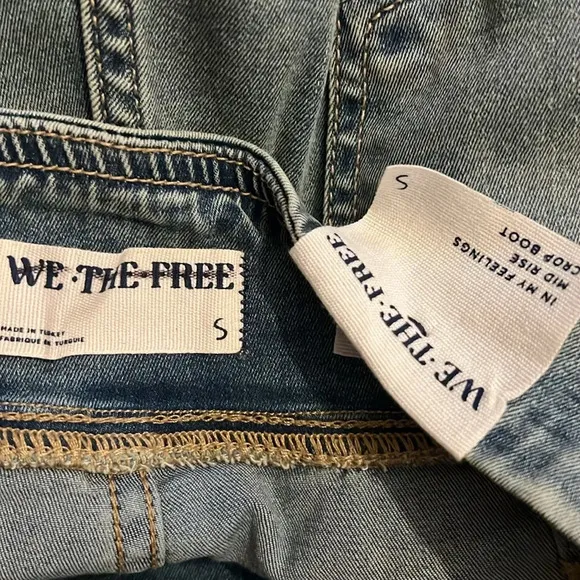 Free People We The Free In My Feelings Cropped Boot Cut Jeans Small NWT