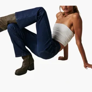 Free People We The Free In My Feelings Cropped Boot Cut Stretch Jeans Small NWT