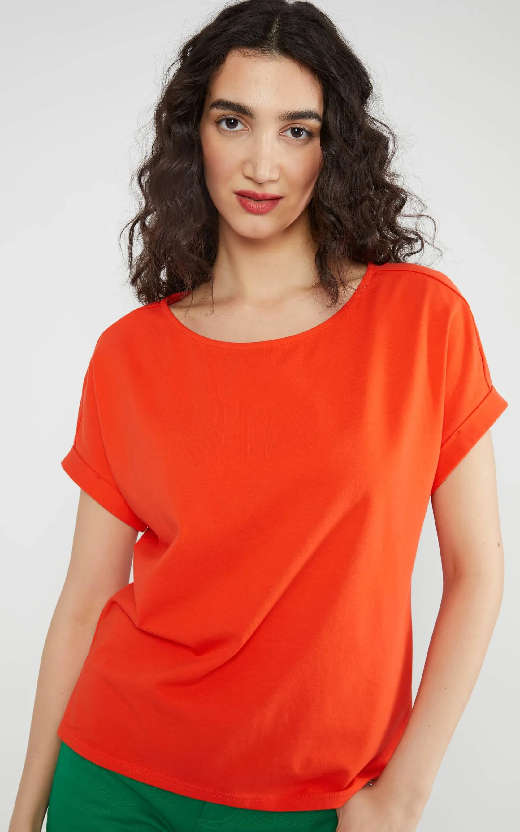 Glow and Grow Jersey Top Everything In Vermilion Red