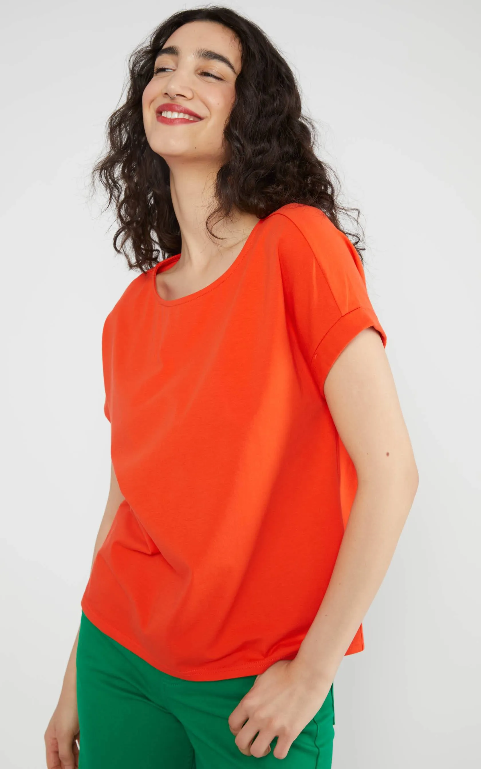 Glow and Grow Jersey Top Everything In Vermilion Red
