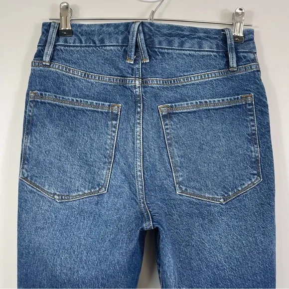 GOOD AMERICAN GOOD CLASSIC SKINNYISH FIT HIGH-RISE GAP PROOF JEANS BLUE814 4 27