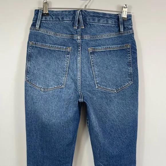 GOOD AMERICAN GOOD CLASSIC SKINNYISH FIT HIGH-RISE GAP PROOF JEANS BLUE814 4 27