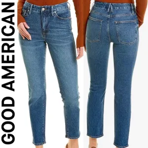 GOOD AMERICAN GOOD CLASSIC SKINNYISH FIT HIGH-RISE GAP PROOF JEANS BLUE814 4 27