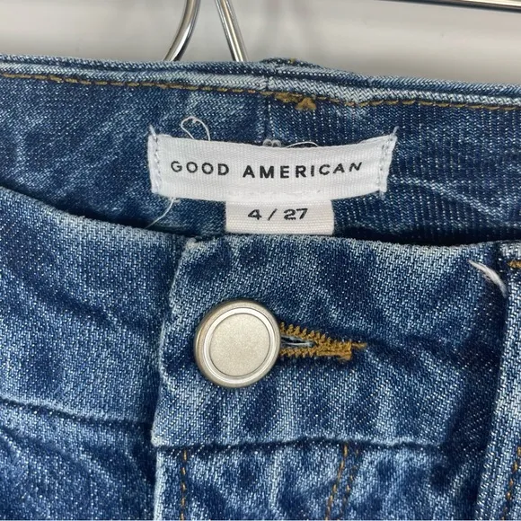 GOOD AMERICAN GOOD CLASSIC SKINNYISH FIT HIGH-RISE GAP PROOF JEANS BLUE814 4 27