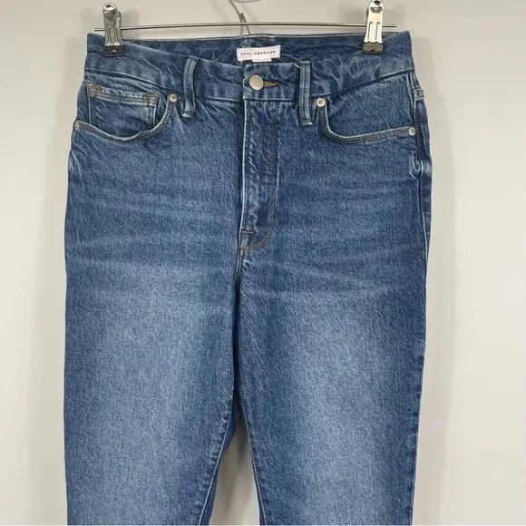 GOOD AMERICAN GOOD CLASSIC SKINNYISH FIT HIGH-RISE GAP PROOF JEANS BLUE814 4 27