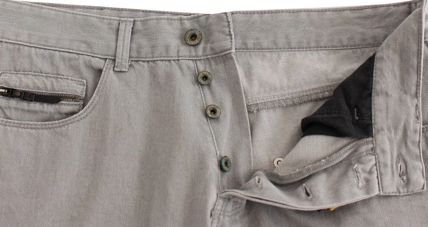 Gray denim regular fit jeans