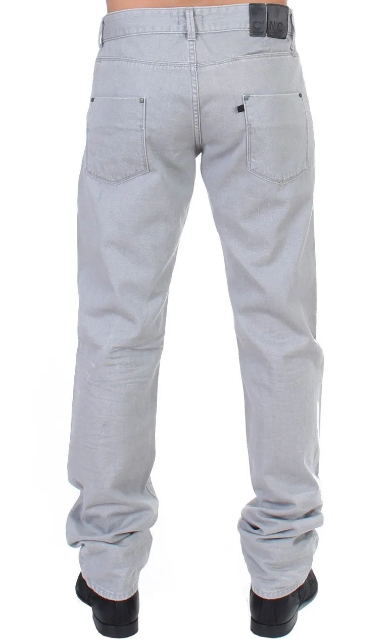 Gray denim regular fit jeans