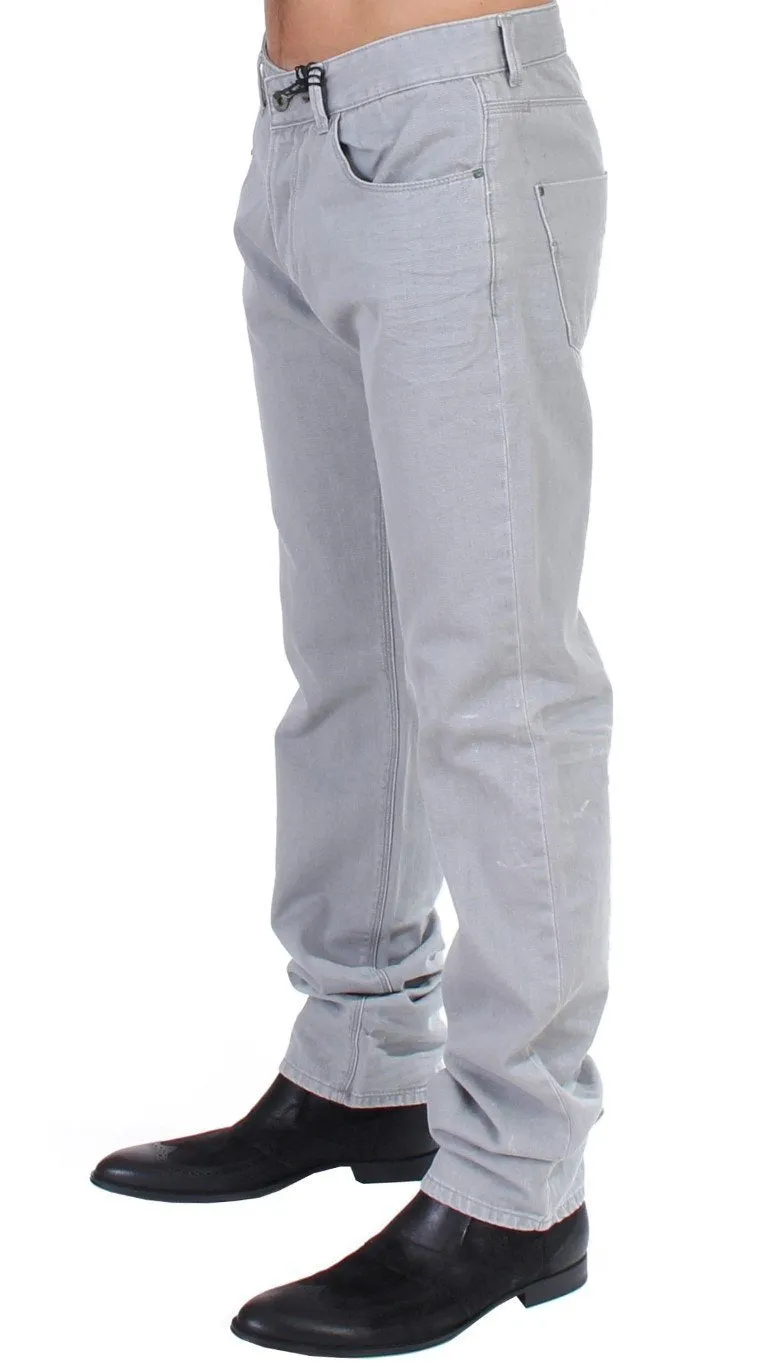 Gray denim regular fit jeans