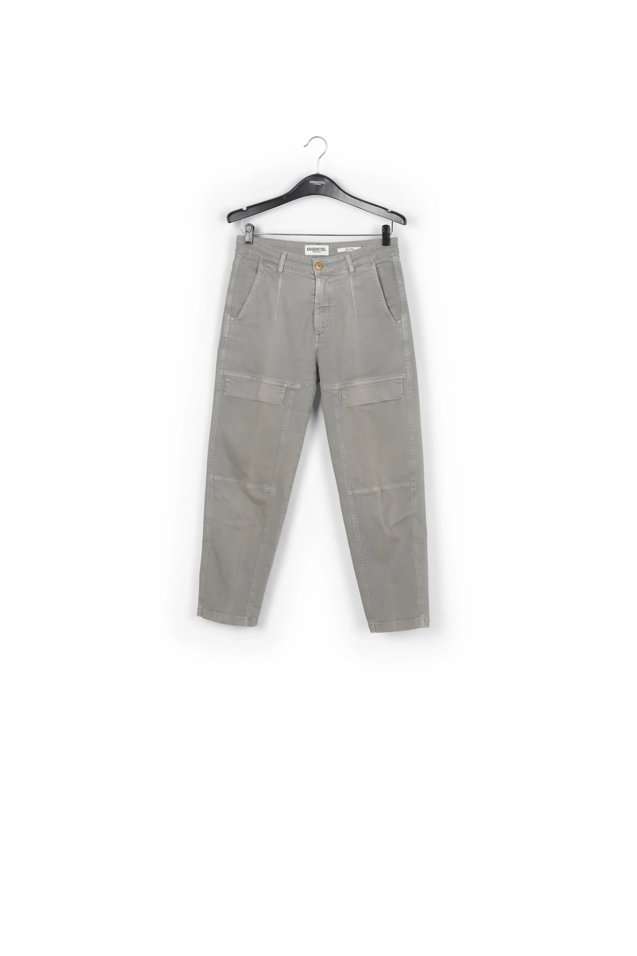 Grey cropped straight-leg jeans