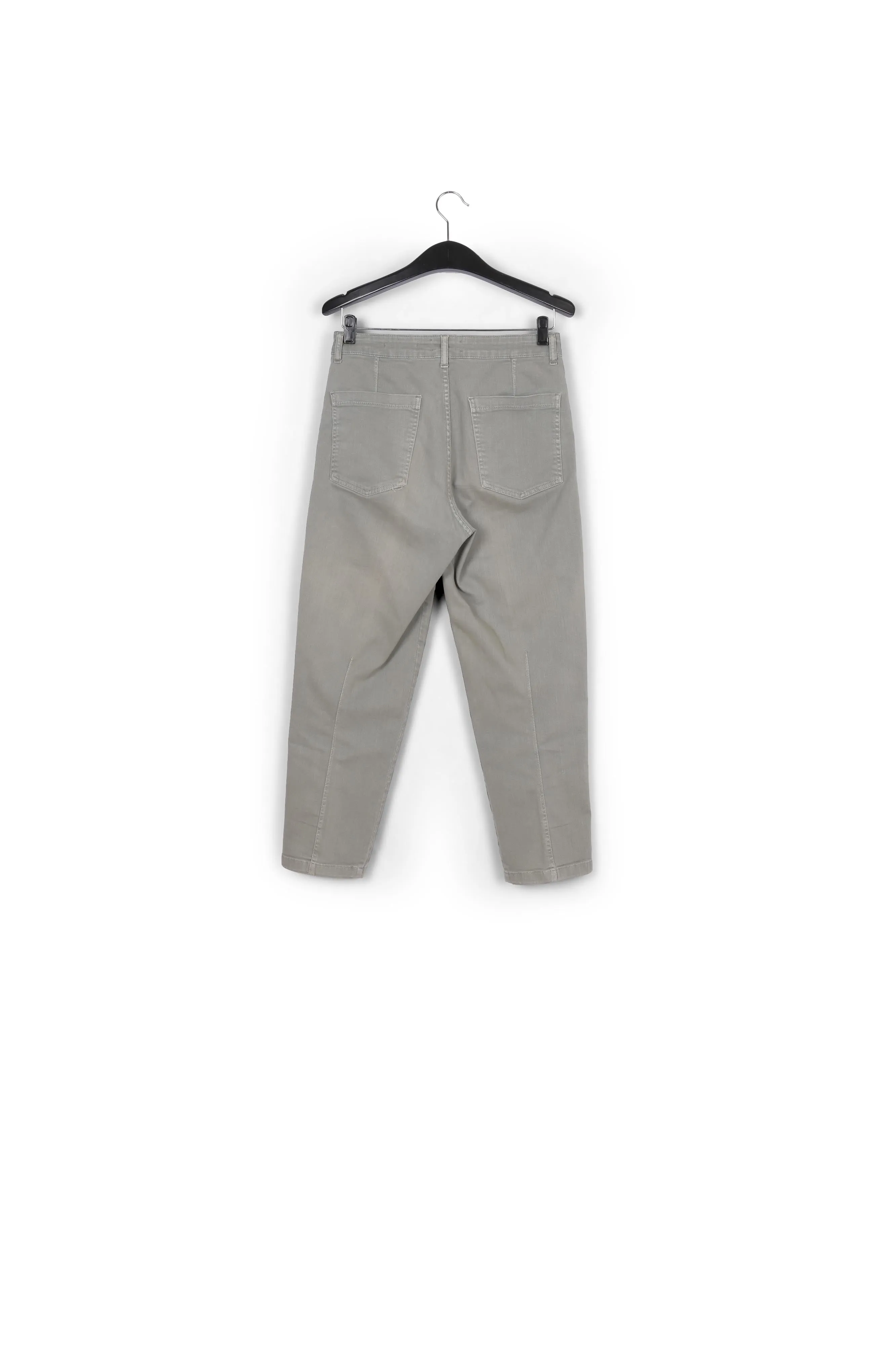 Grey cropped straight-leg jeans