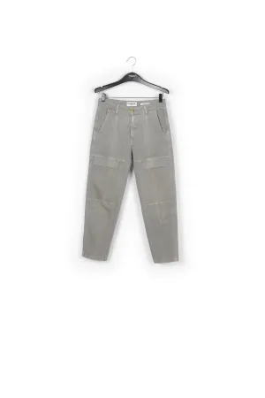 Grey cropped straight-leg jeans