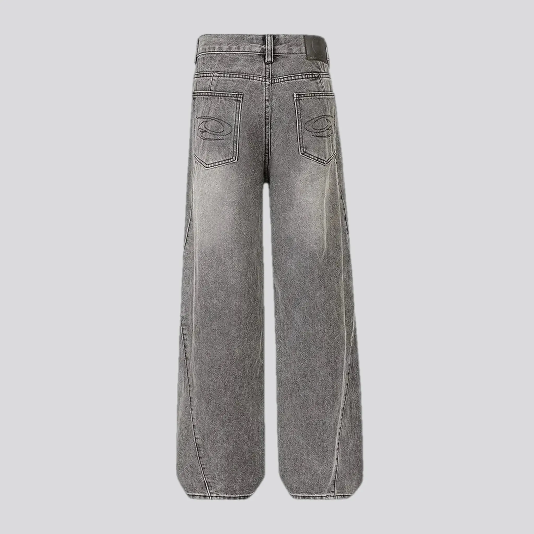 Grunge mid-rise stylish baggy-fit men's jeans