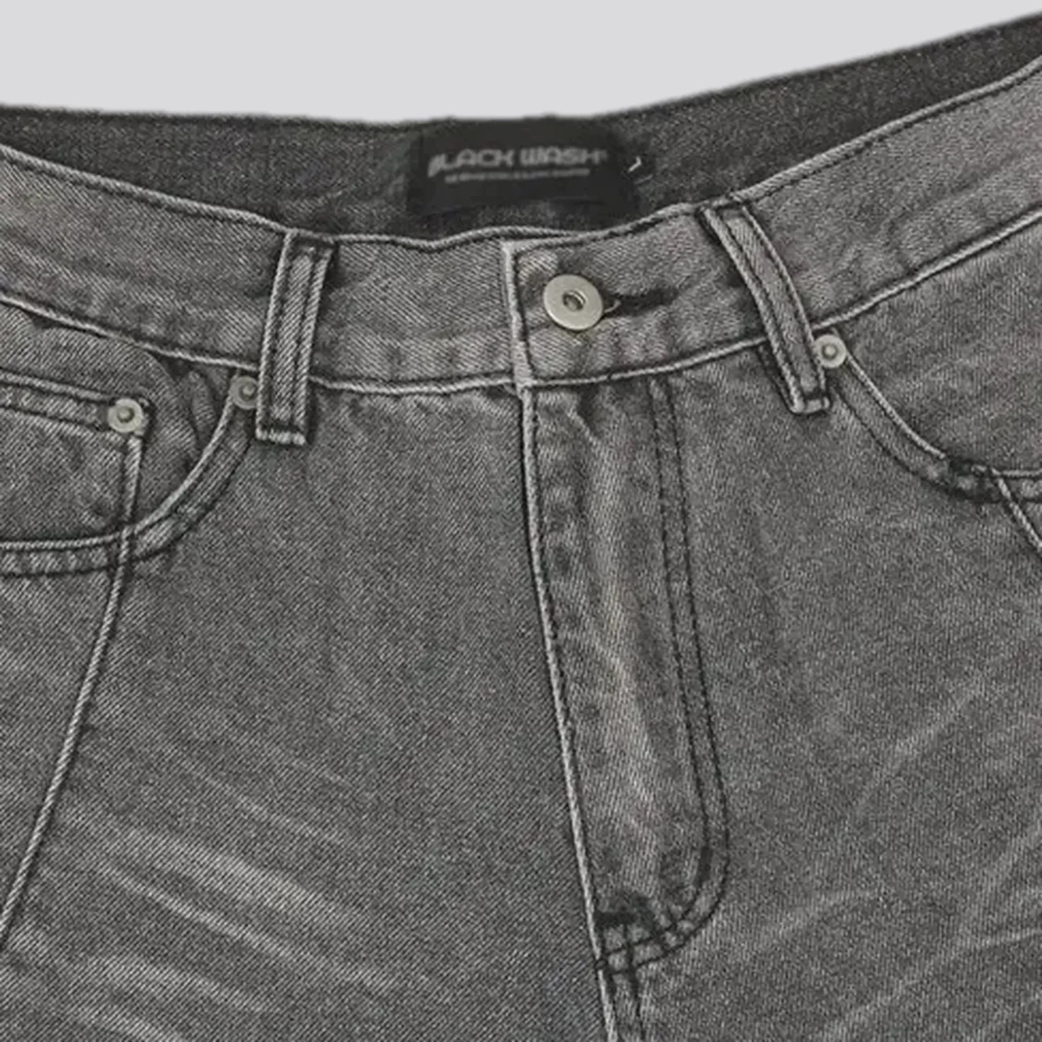 Grunge mid-rise stylish baggy-fit men's jeans