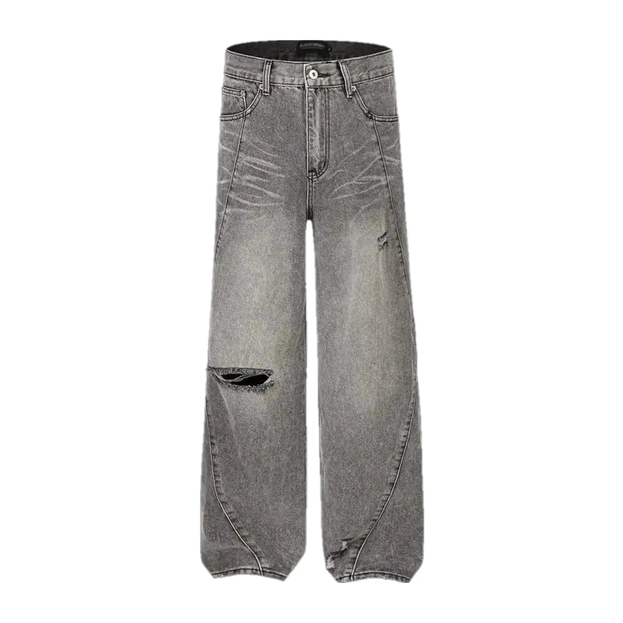 Grunge mid-rise stylish baggy-fit men's jeans