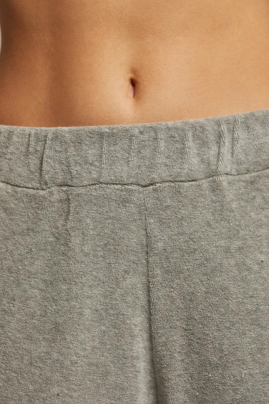 holly velour relaxed leg sweatpant heather grey