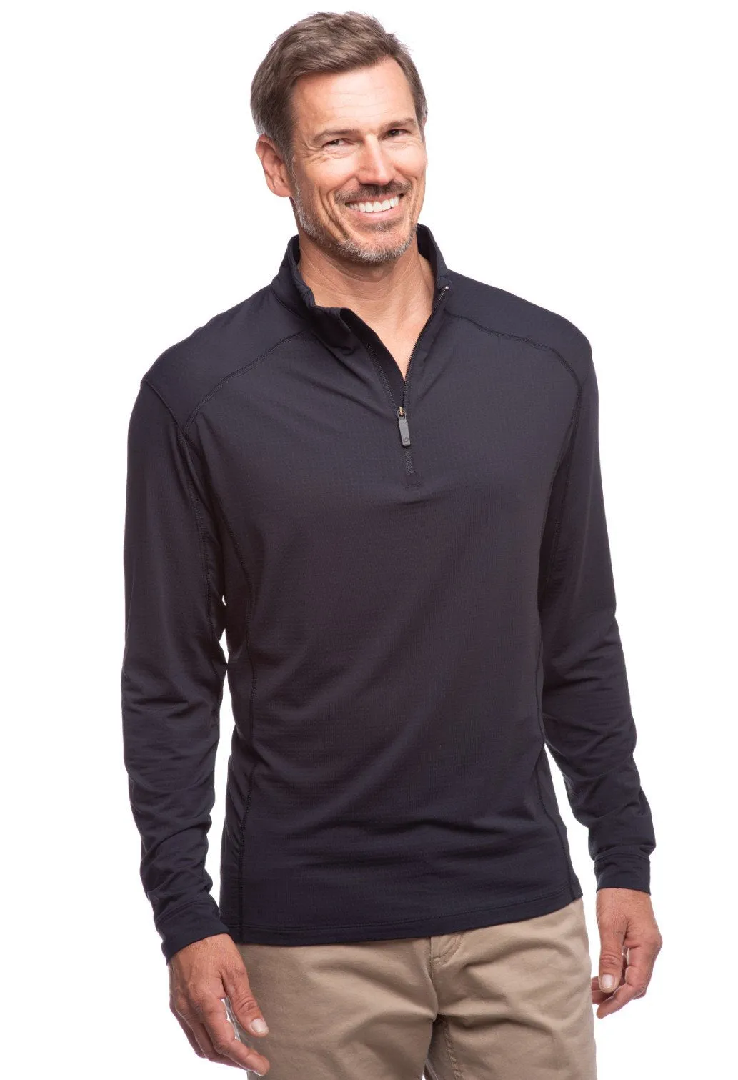 IBKUL Men's LS Zip Neck Pullover