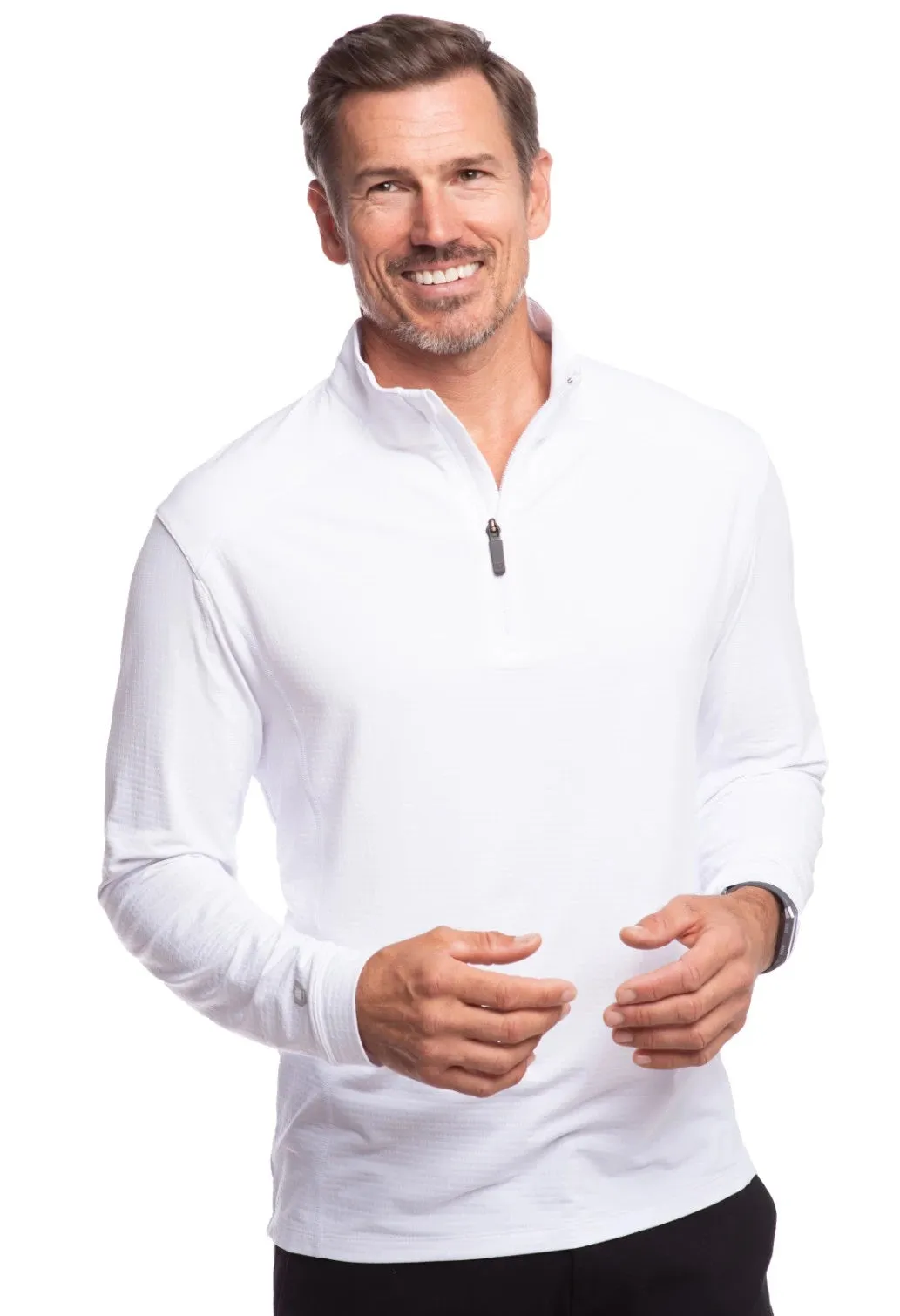 IBKUL Men's LS Zip Neck Pullover