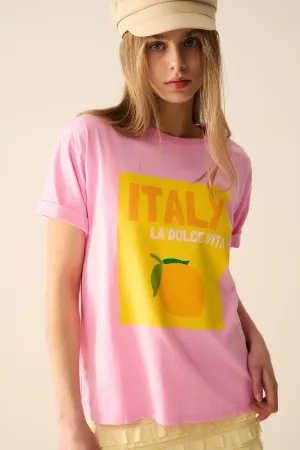 Italy T-Shirt Pink