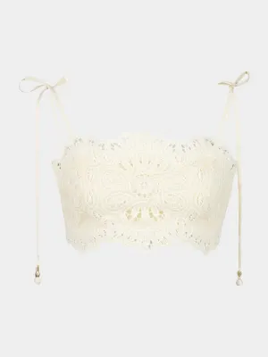 Ivory Rhiannon Embroidered Cropped Bodice