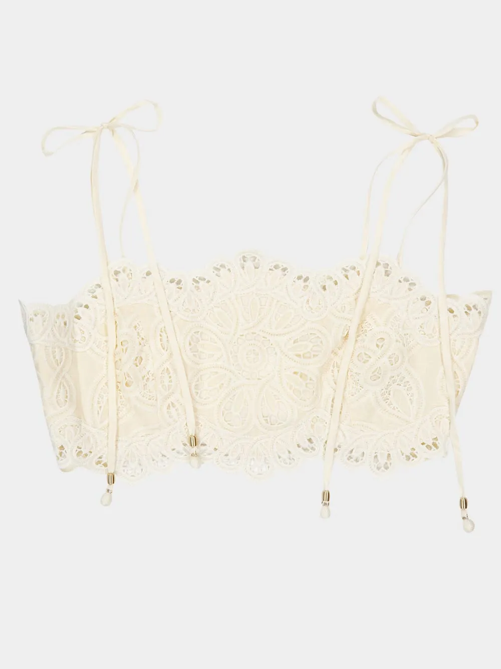 Ivory Rhiannon Embroidered Cropped Bodice