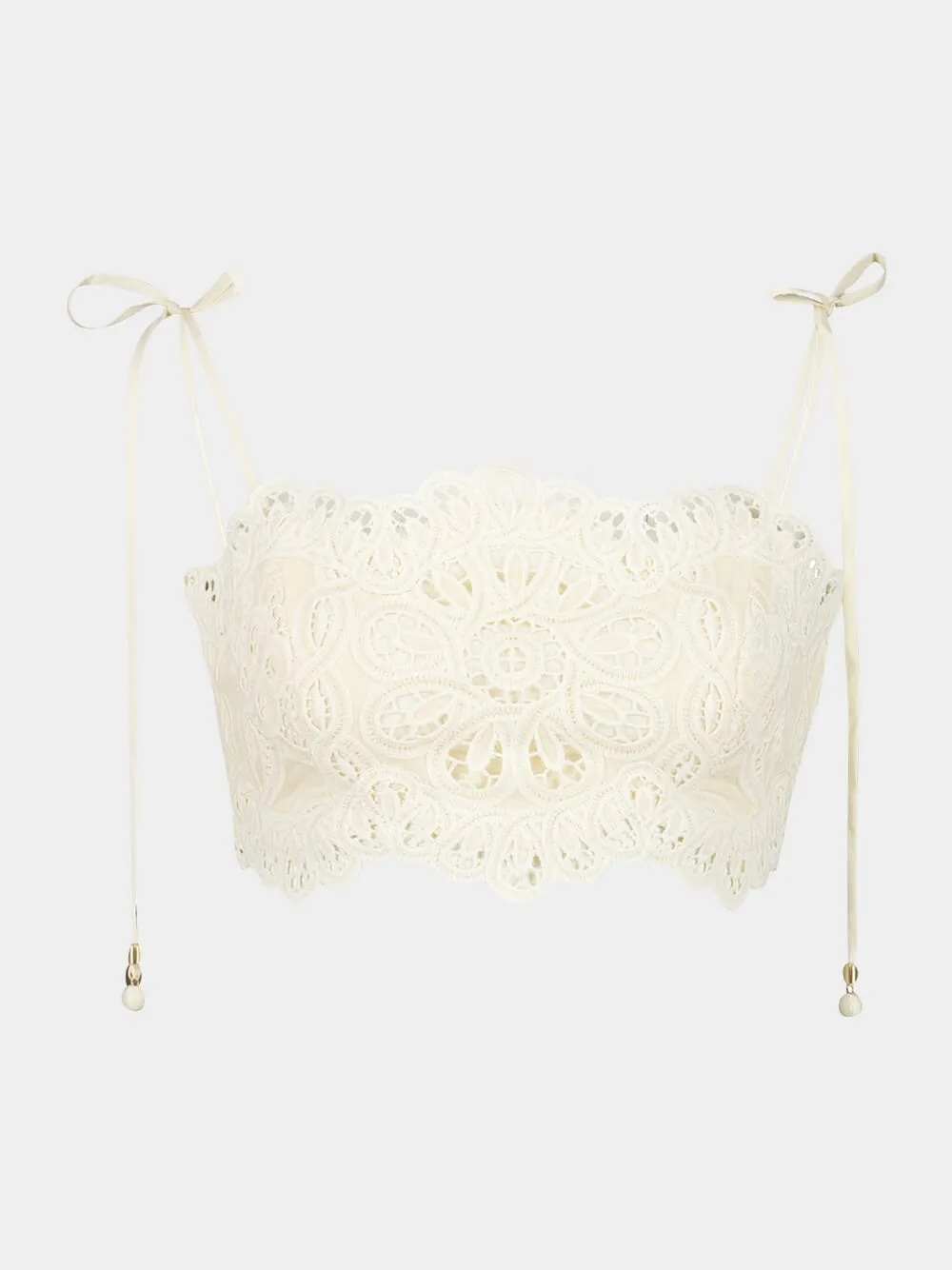 Ivory Rhiannon Embroidered Cropped Bodice