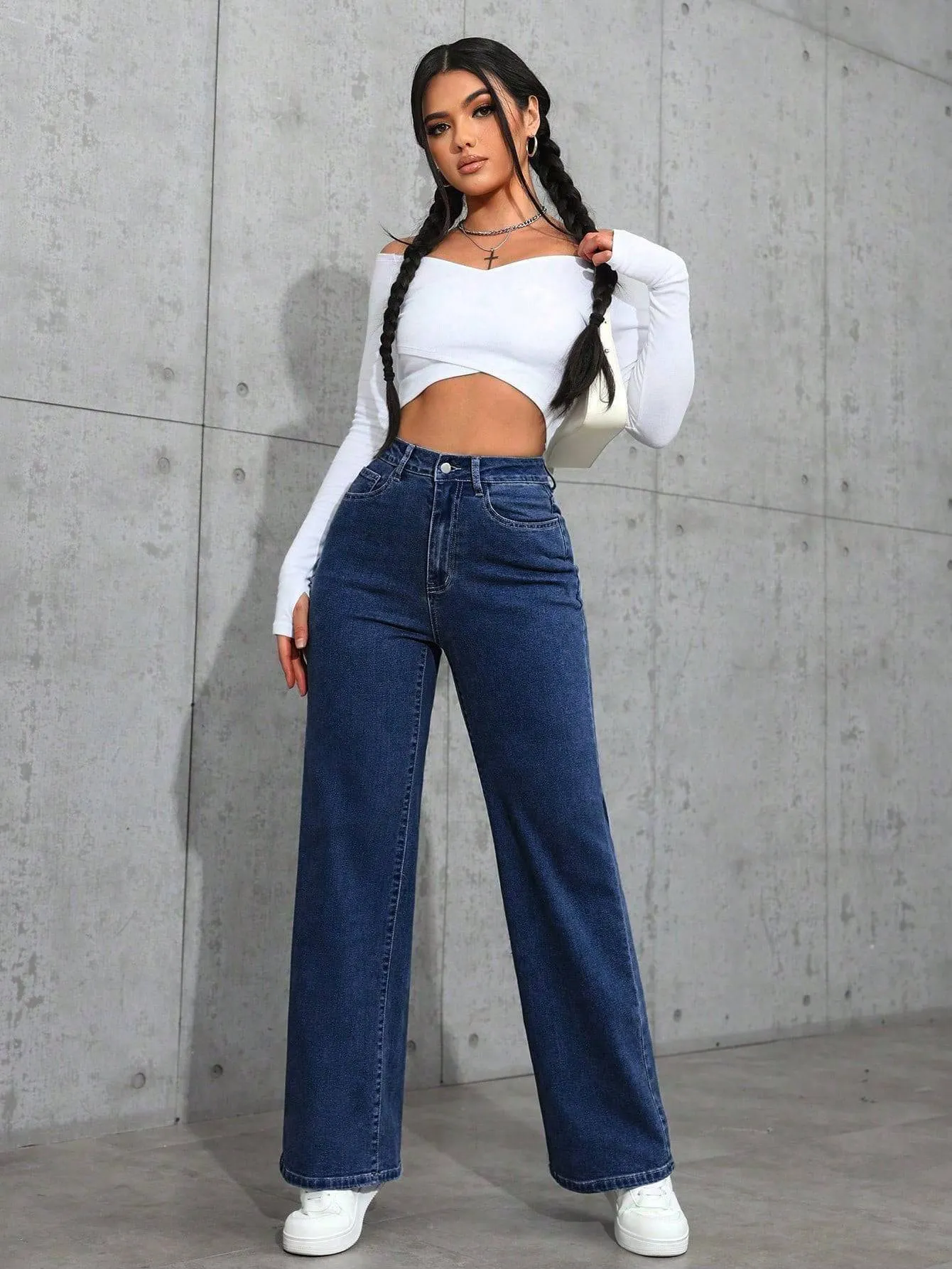 Ivory Stride Straight Fit Jeans