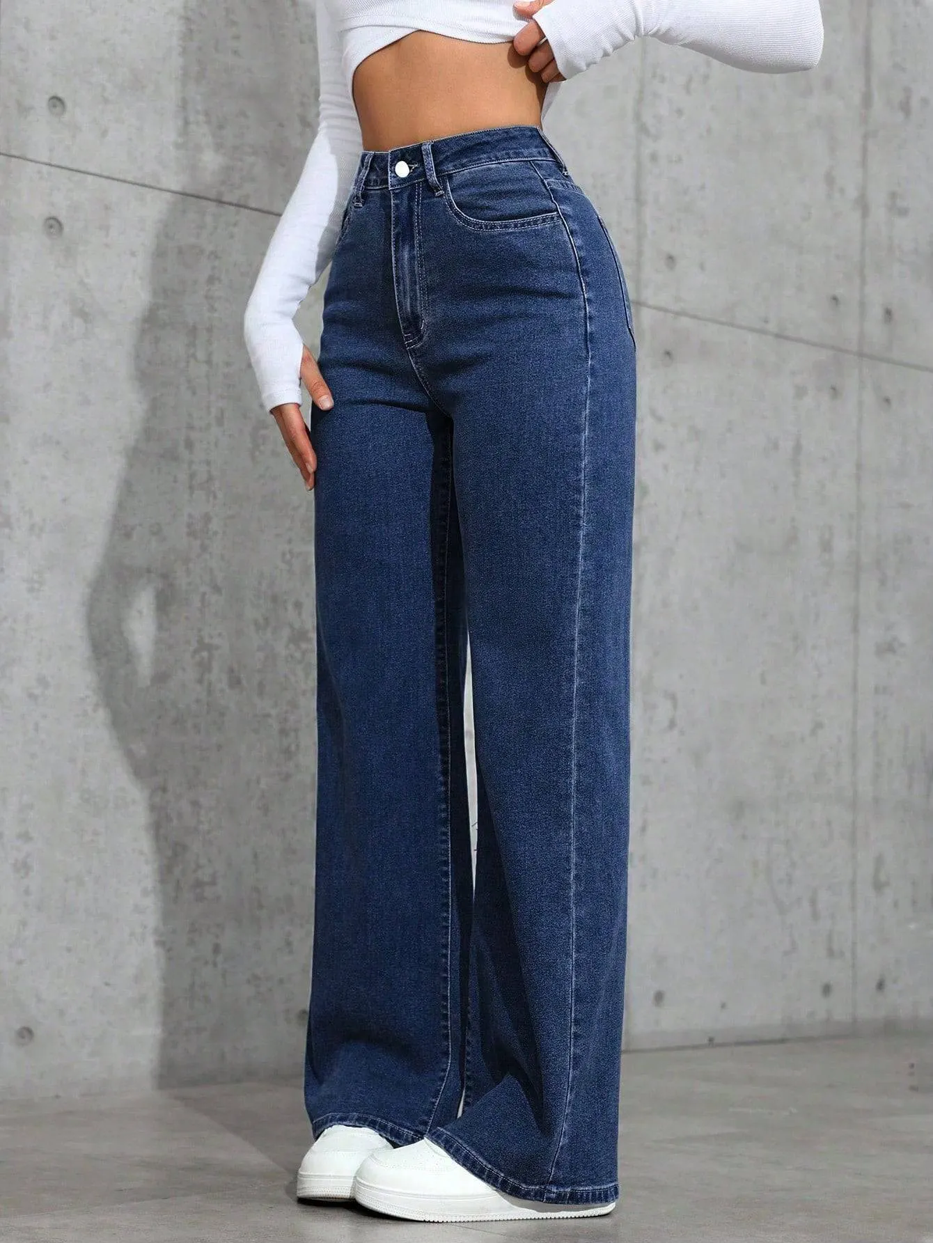 Ivory Stride Straight Fit Jeans