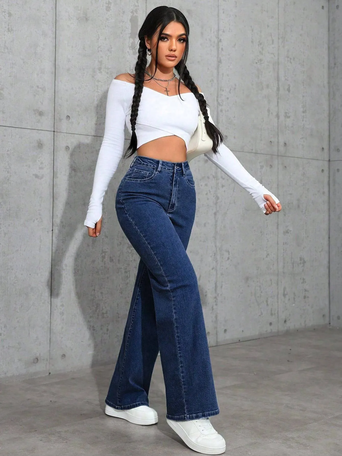 Ivory Stride Straight Fit Jeans
