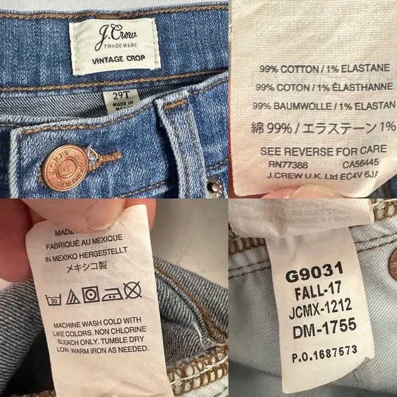 J Crew Jeans Vintage Crop High Rise Step Hem Denim Blue in Tall Length