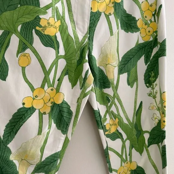 J.  McLaughlin Lexi Floral Skinny Jeans Stretch Green Yellow 0