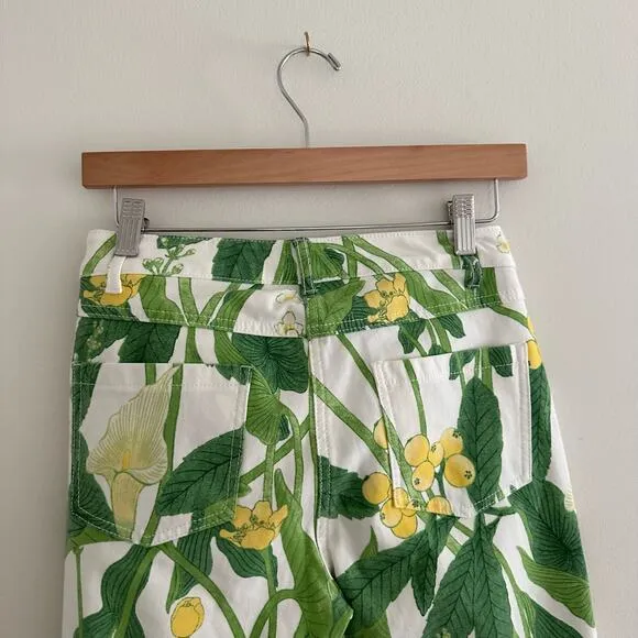 J.  McLaughlin Lexi Floral Skinny Jeans Stretch Green Yellow 0