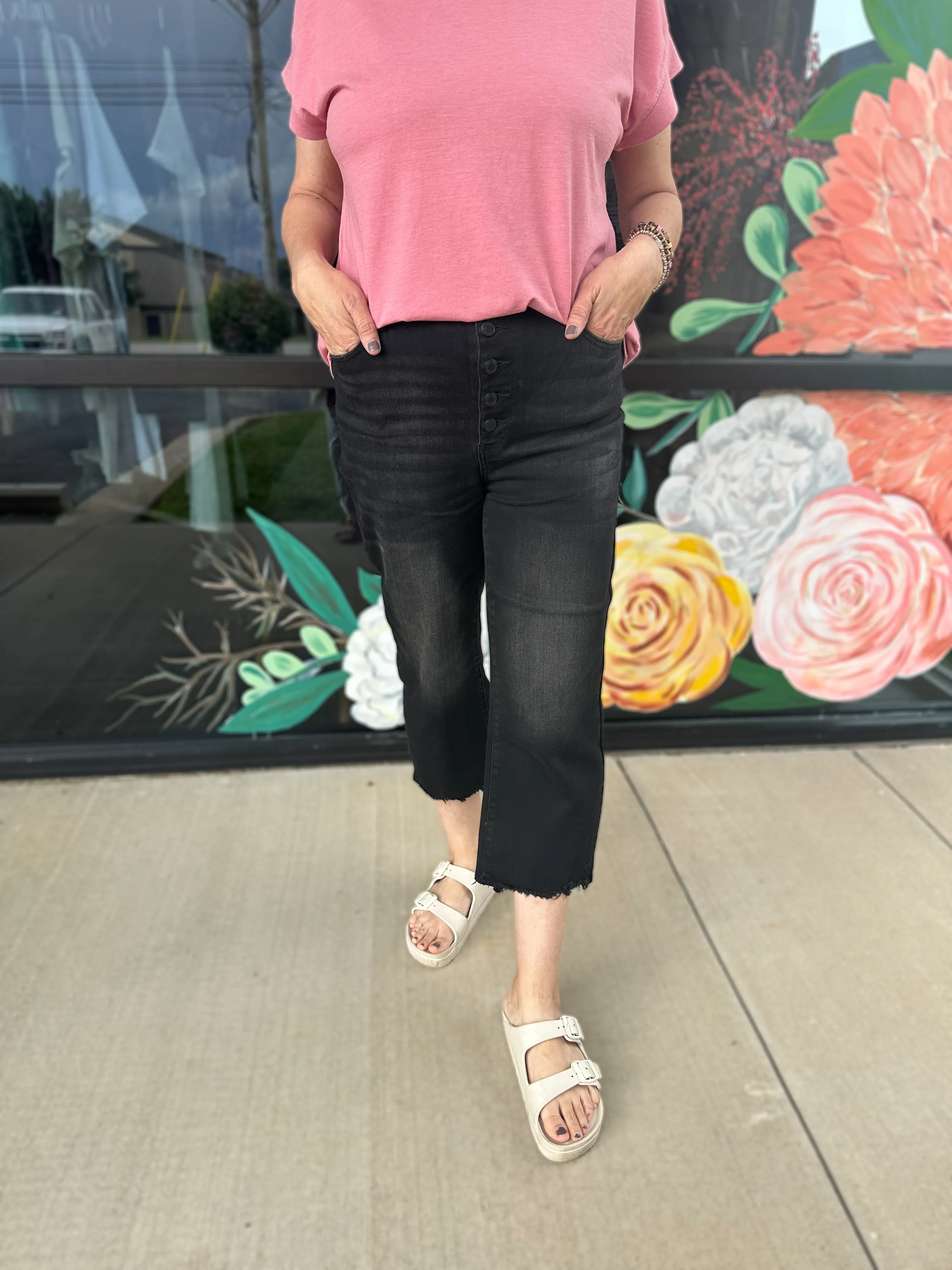 Jackie Black Raw Cropped Jeans