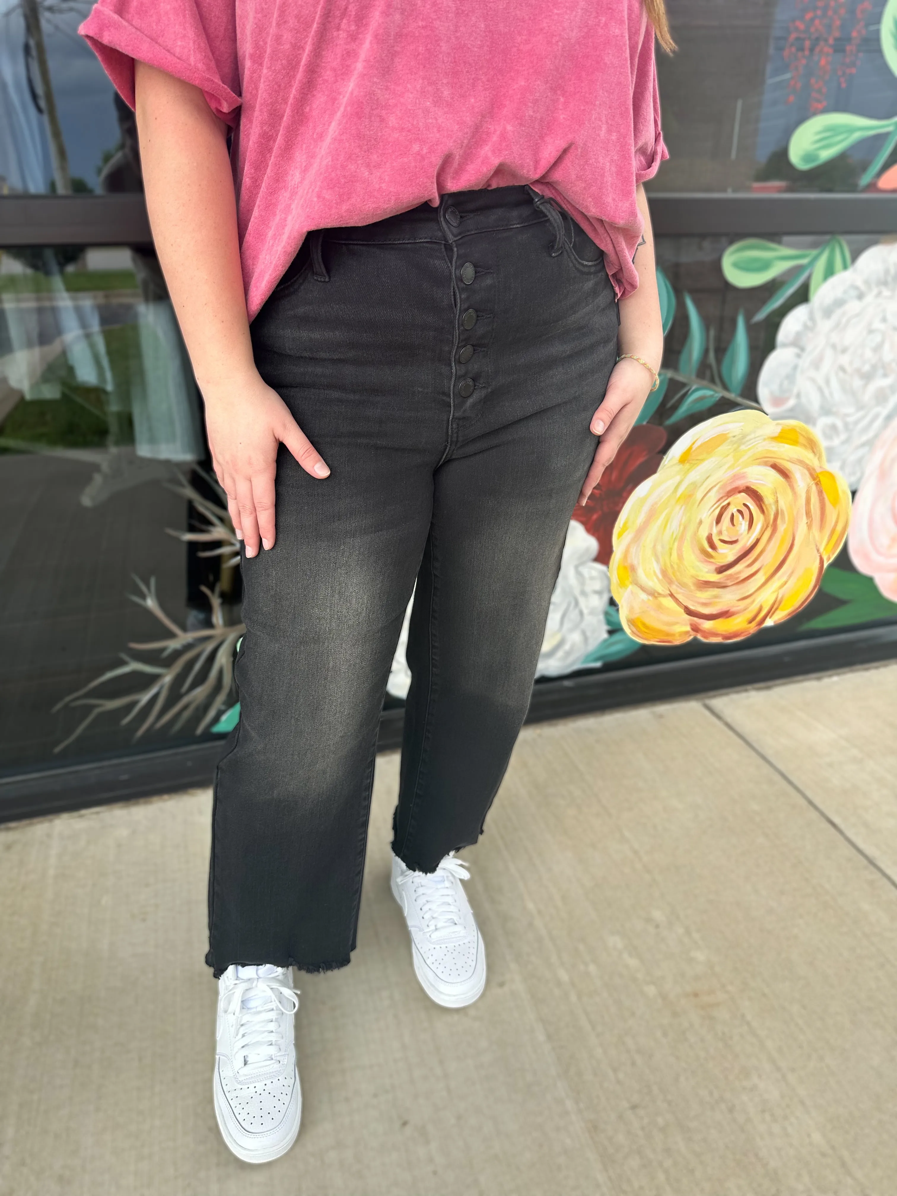 Jackie Black Raw Cropped Jeans